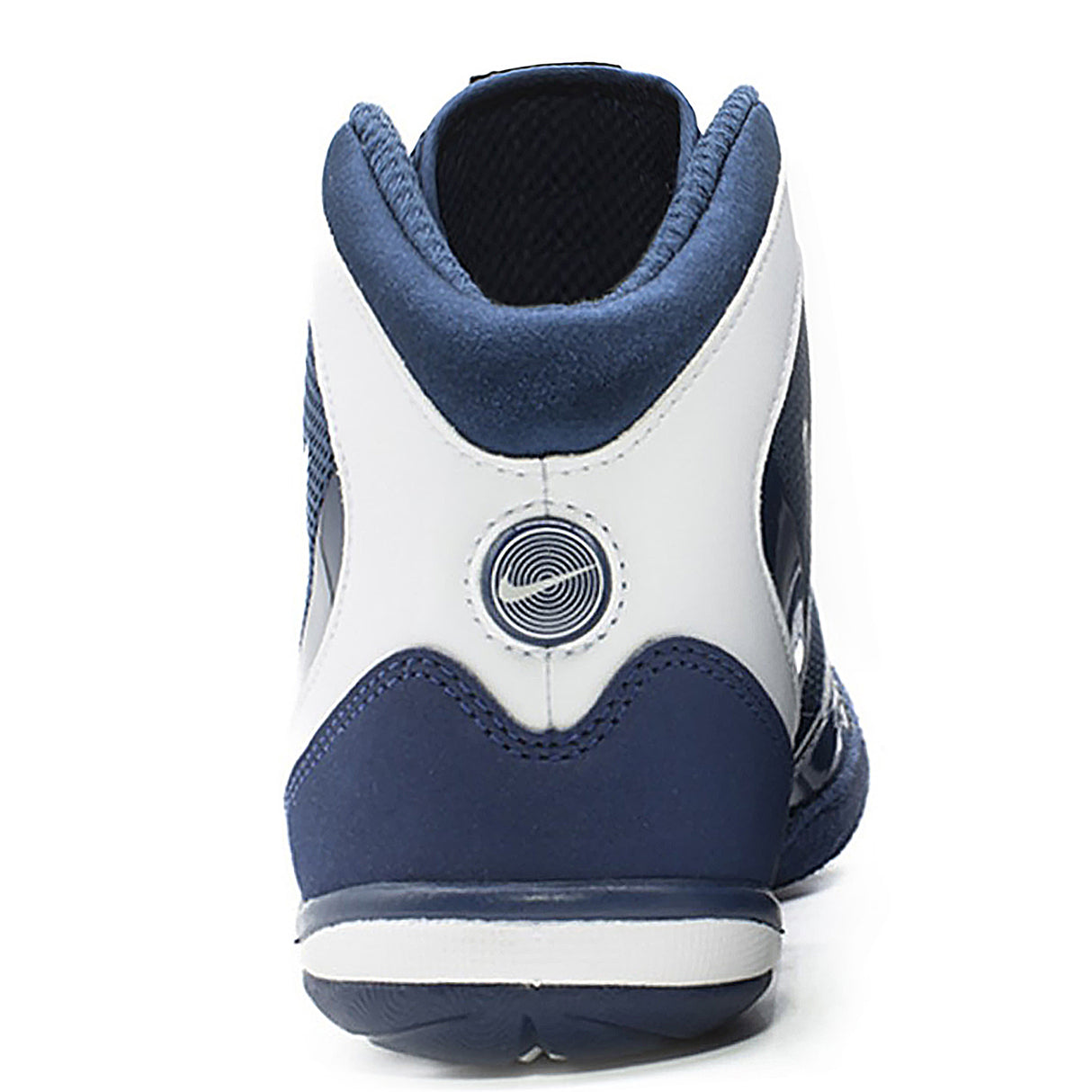 Nike Freek Wrestling Shoes in Navy Blue and White from the back