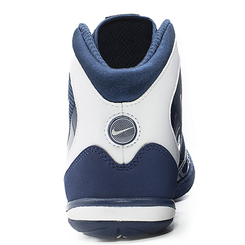 Nike Freek Wrestling Shoes in Navy Blue and White from the back