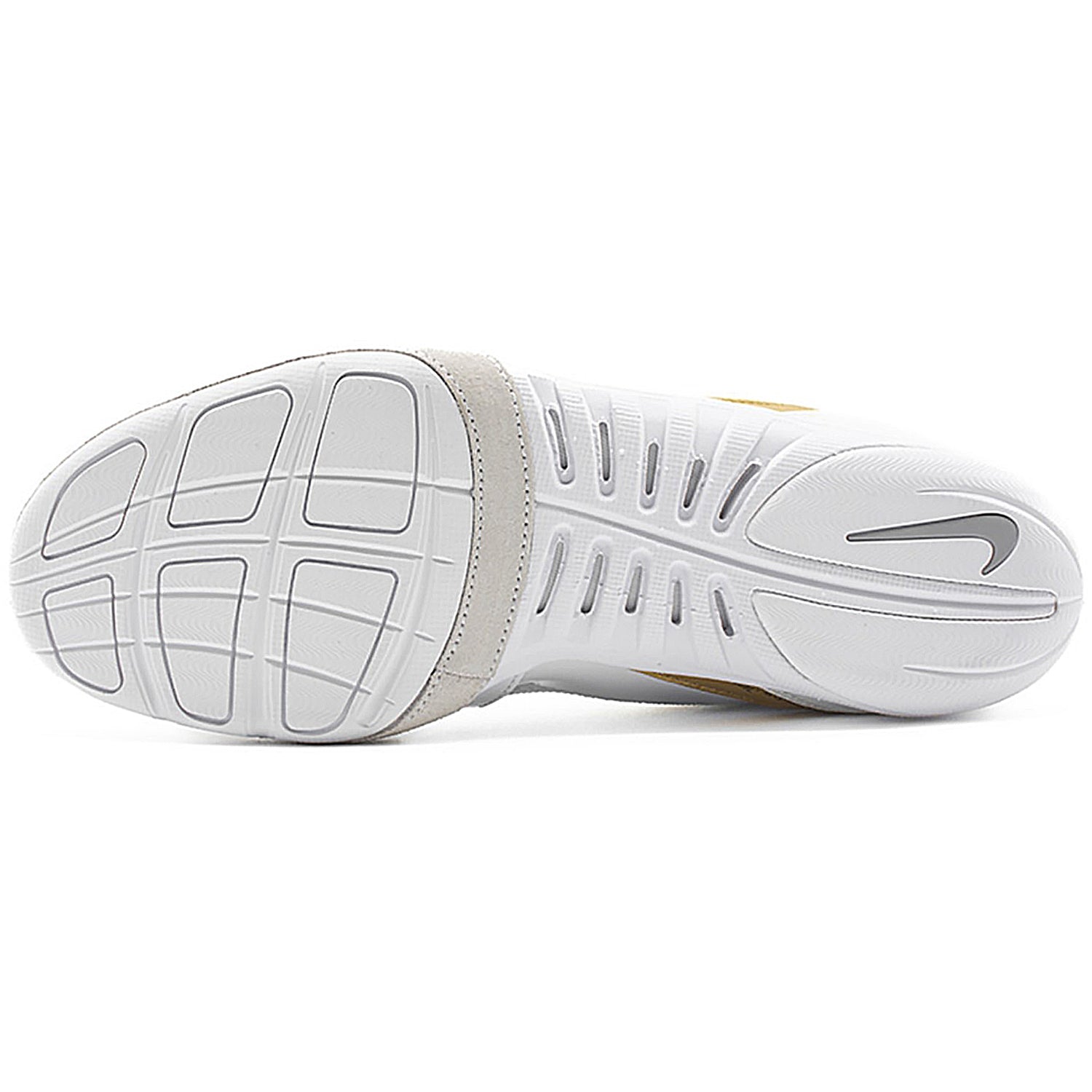 Nike Freek Wrestling Shoes in White and Gold from the bottom