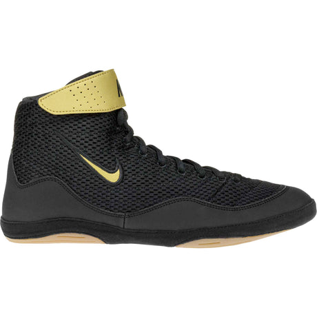 Nike Inflict 3 Wrestling Shoes in Black and Gold side view