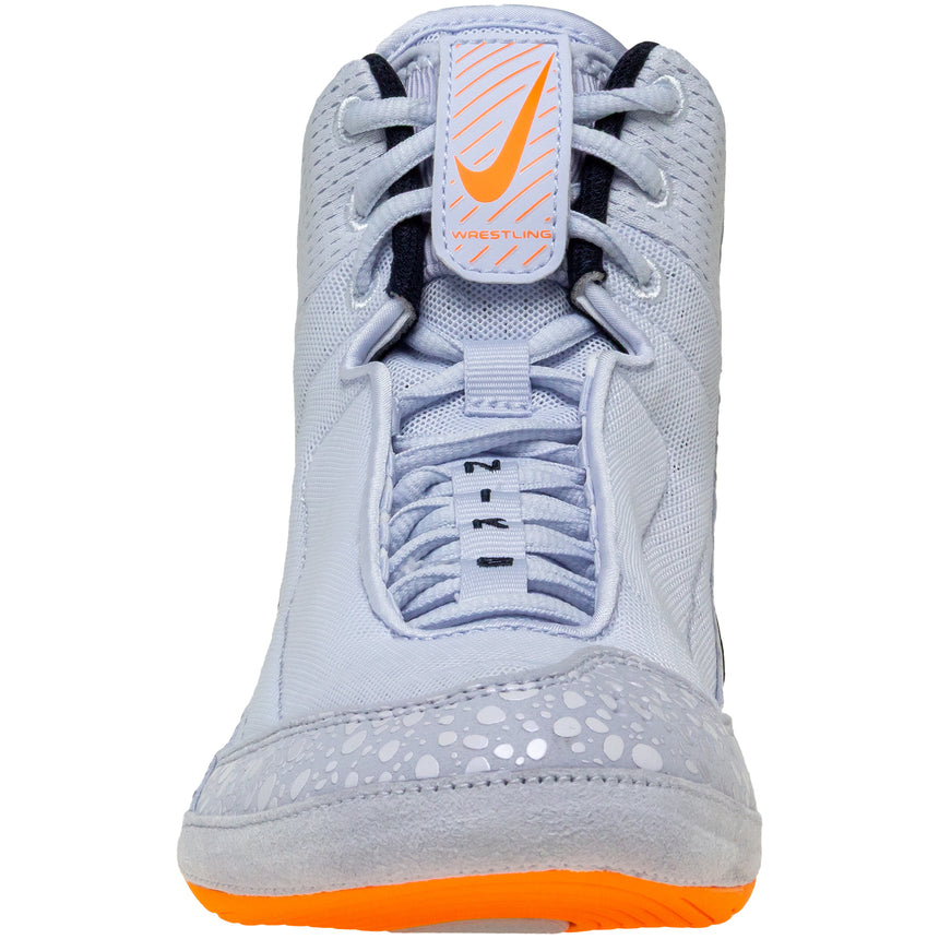 Nike Inflict 4 SE Wrestling Shoes in Grey and Orange front view