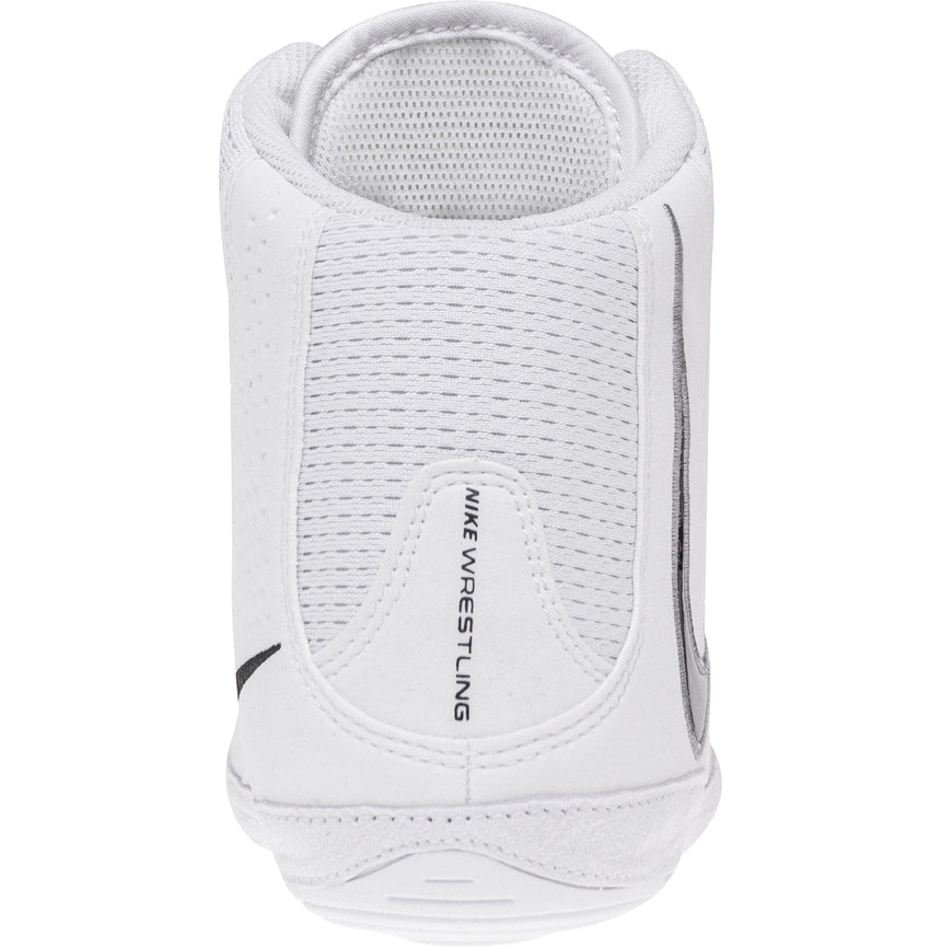 Nike Inflict 4 Wrestling Shoes in White and Black back view