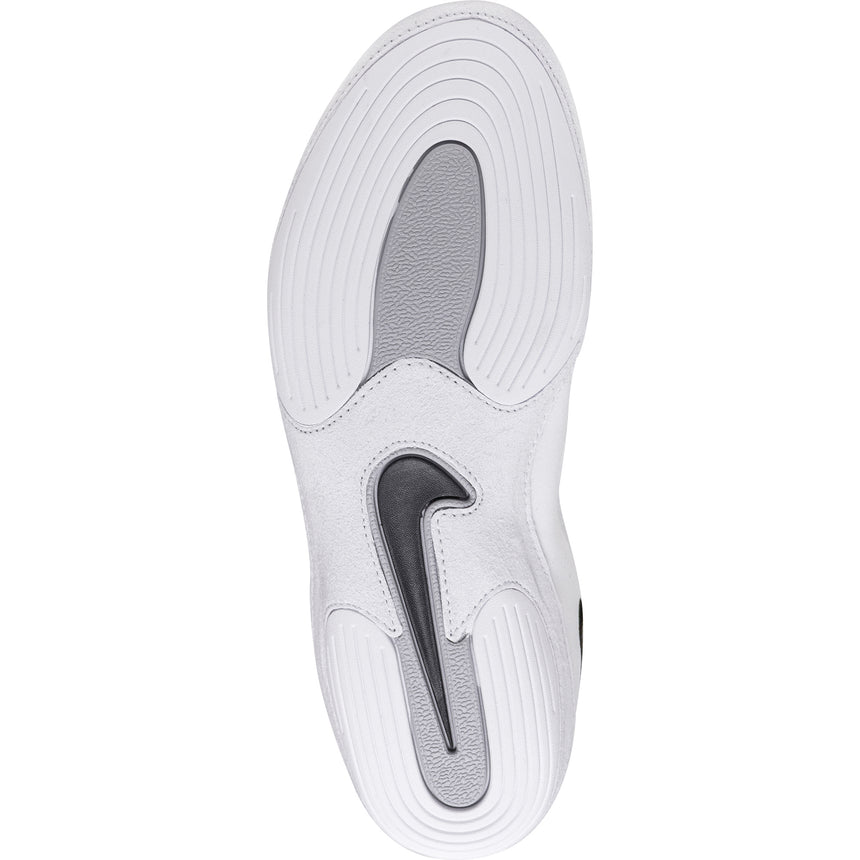 Nike Inflict 4 Wrestling Shoes in White and Black sole view