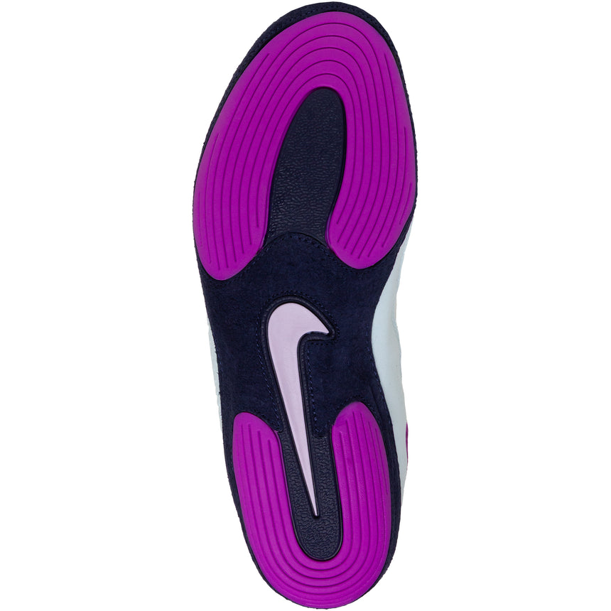 Nike Inflict 4 Wrestling Shoes in White and Purple sole view