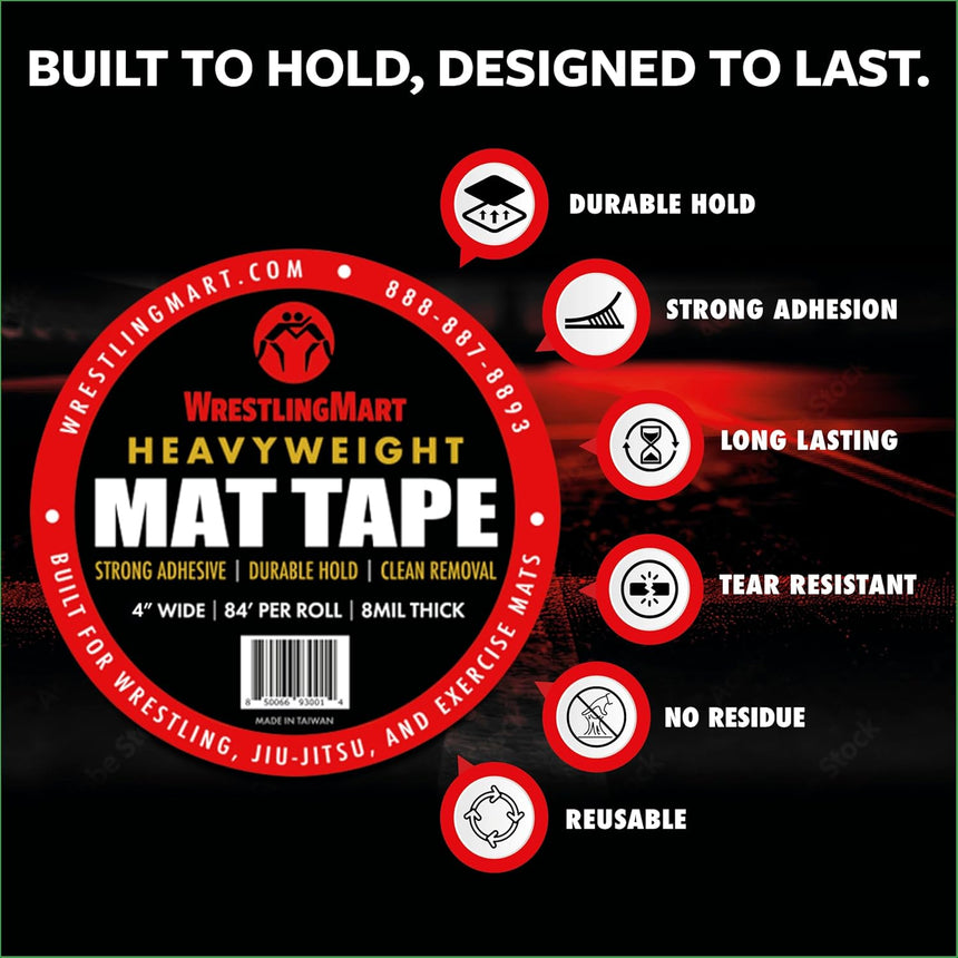WrestlingMart 4 Inch Mat Tape (1 Case/18 Rolls)