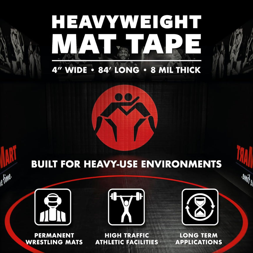 WrestlingMart 4 Inch Mat Tape (1 Case/18 Rolls)