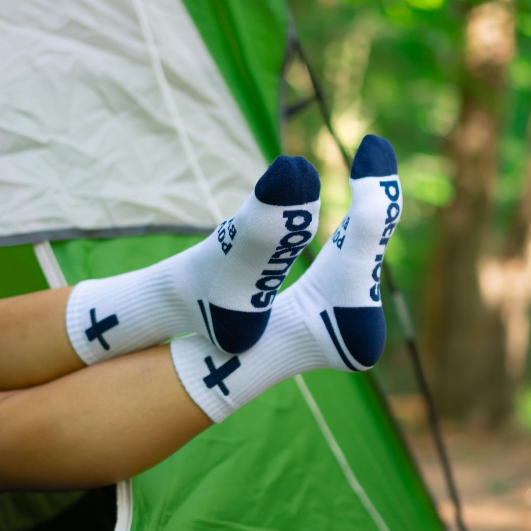 POWERED BY FAITH-White-Navy