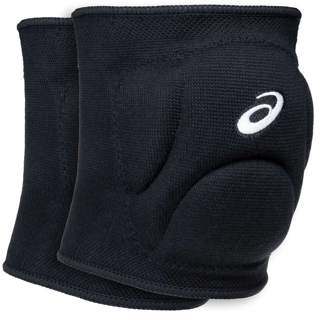 ASICS Gel Low Profile Wrestling Knee Pads in black at a three quarter angle