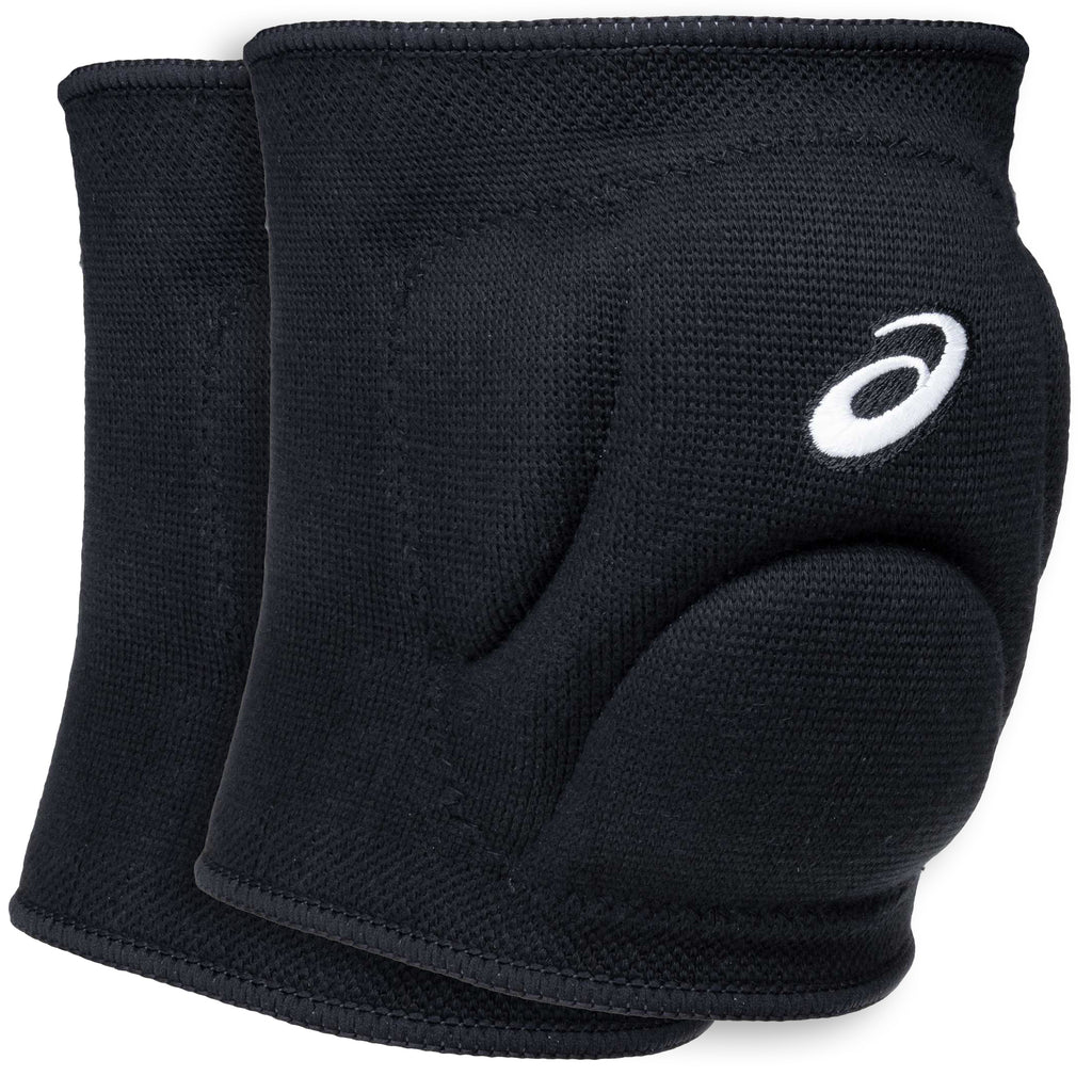 ASICS Gel Low Profile Wrestling Knee Pads in black at a three quarter angle