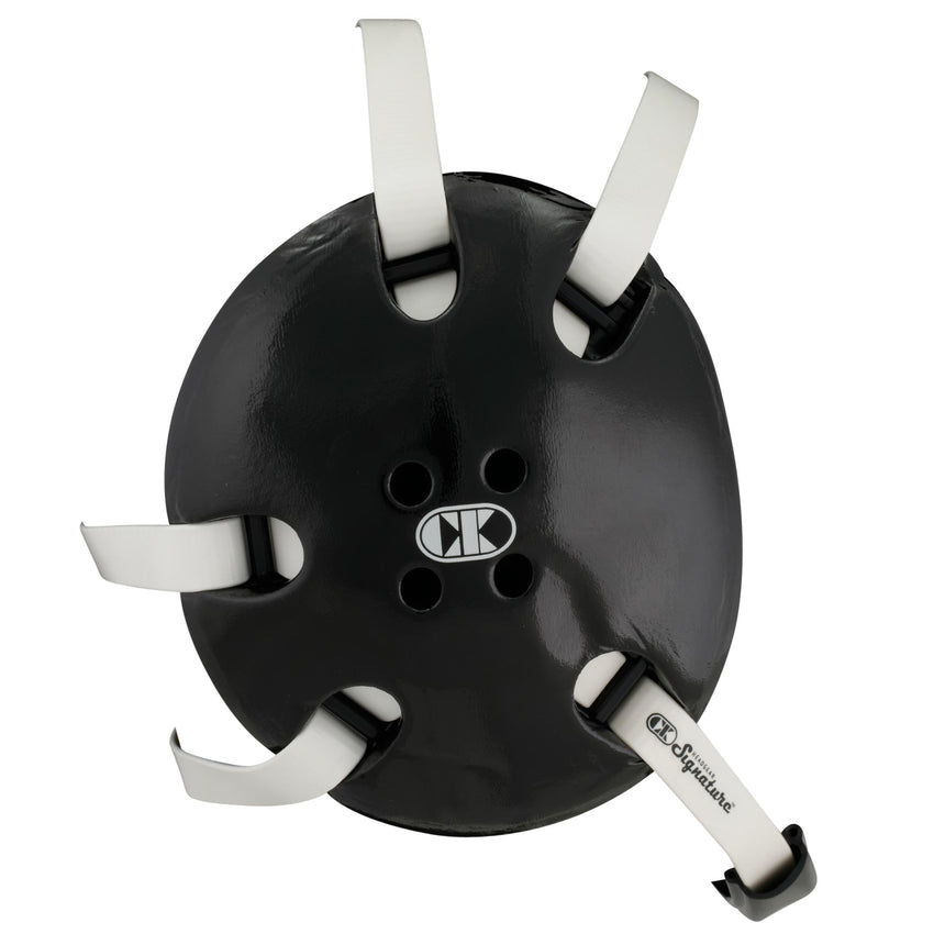 Cliff Keen Signature Headgear Black shells with white straps from the side