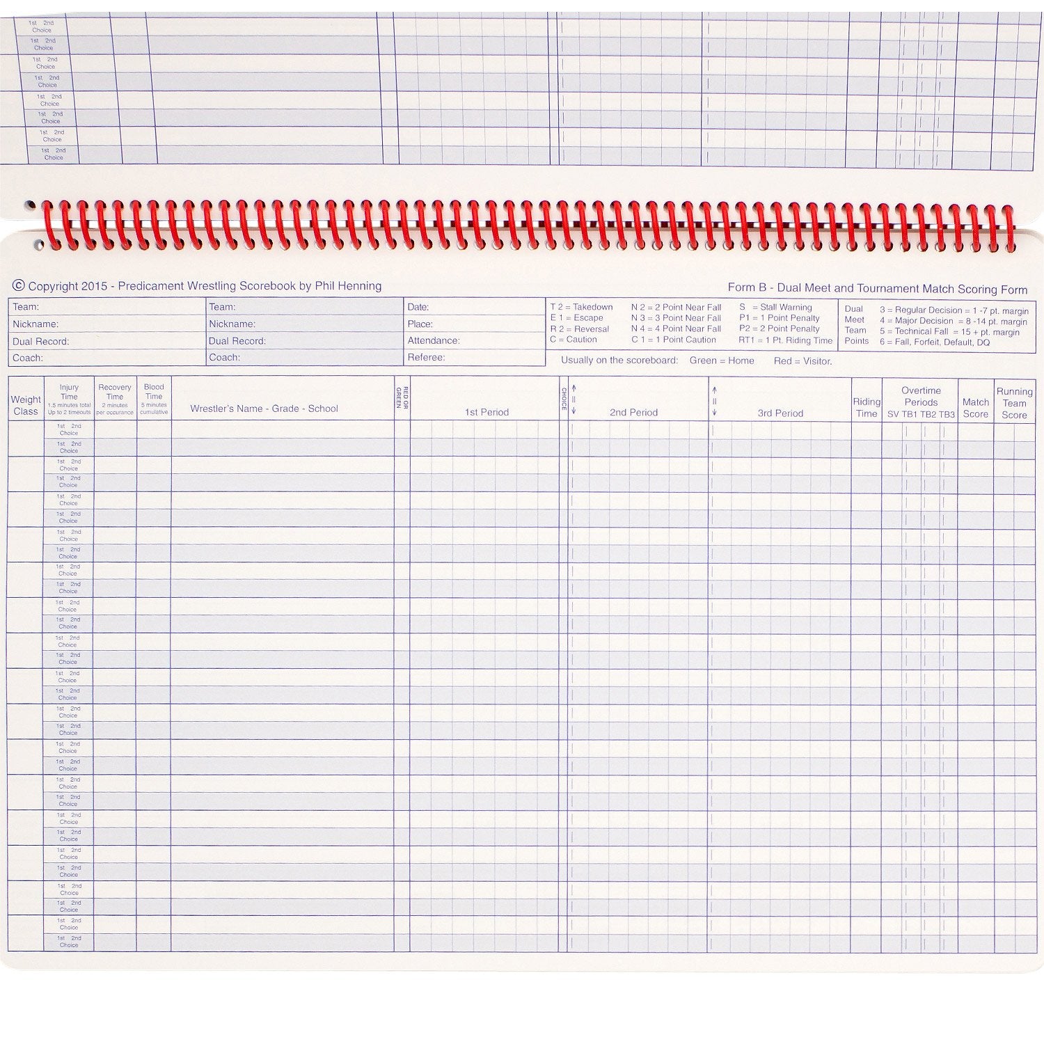 Predicament Scorebook (1) 64 Page WrestlingMart