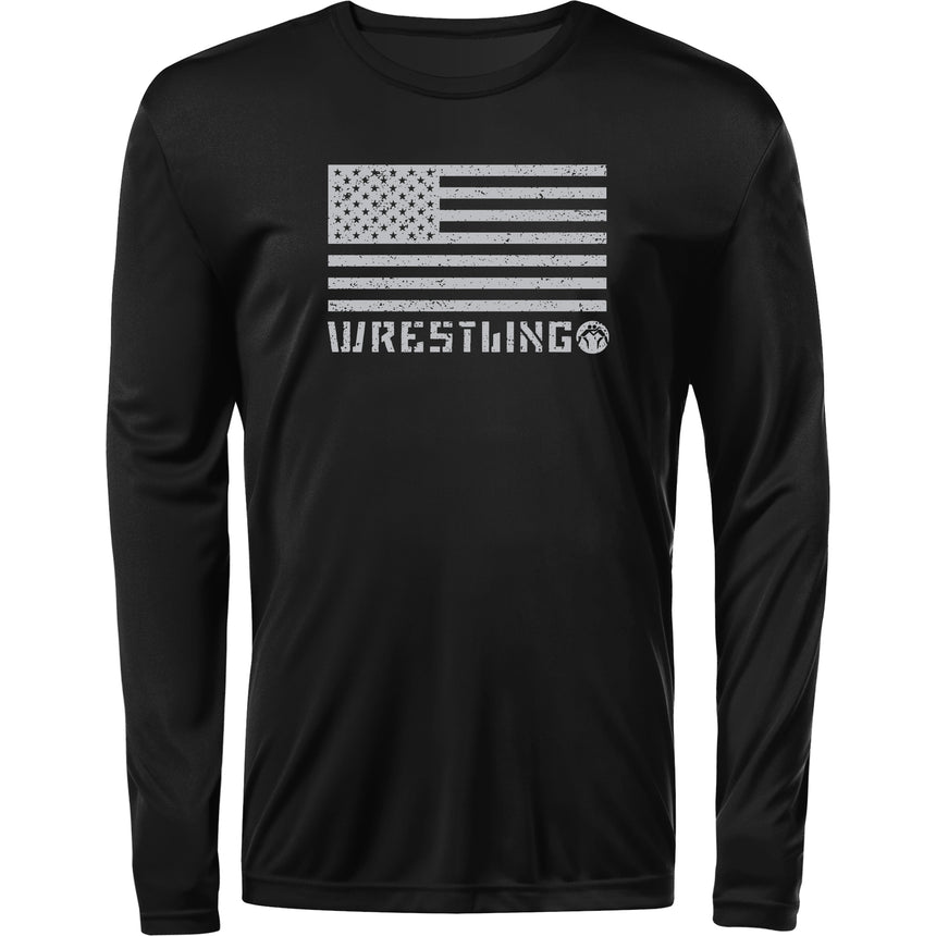 WrestlingMart American Wrestling Long Sleeve Tee