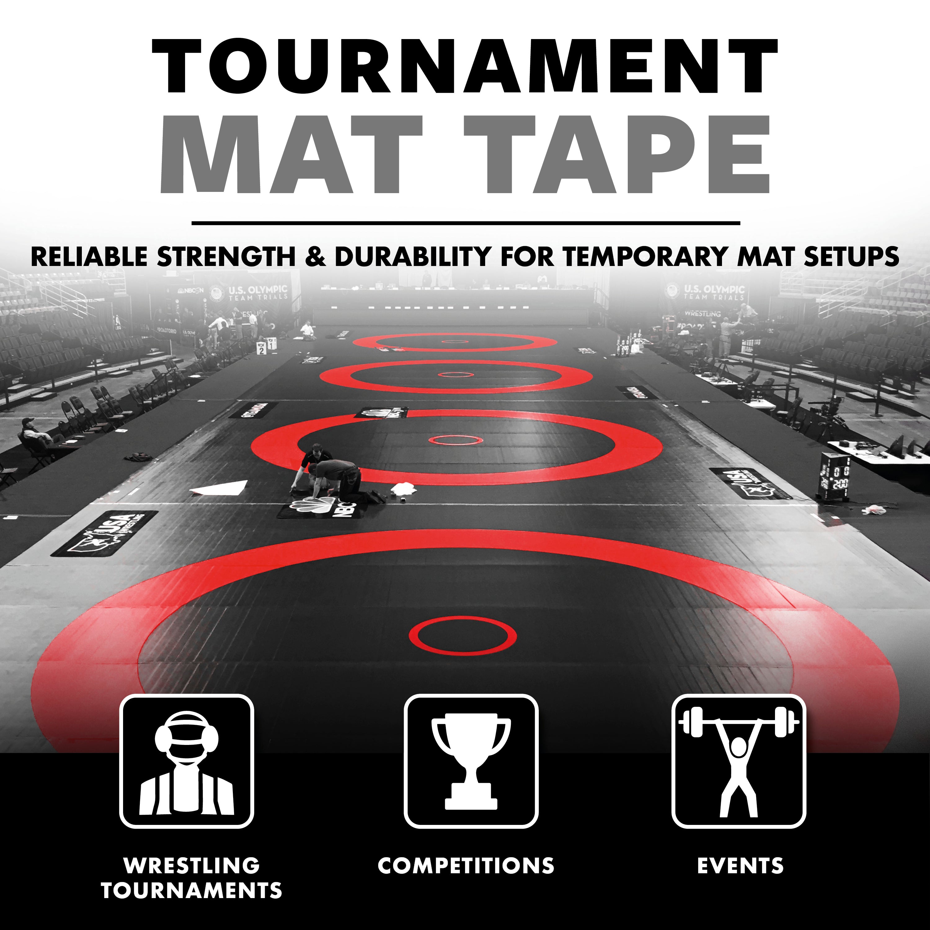 WrestlingMart 4 Inch Tournament Mat Tape Case (1 Case/18 rolls)