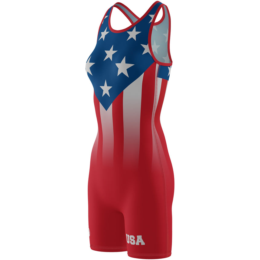 WrestlingMart Women's Patriot Singlet