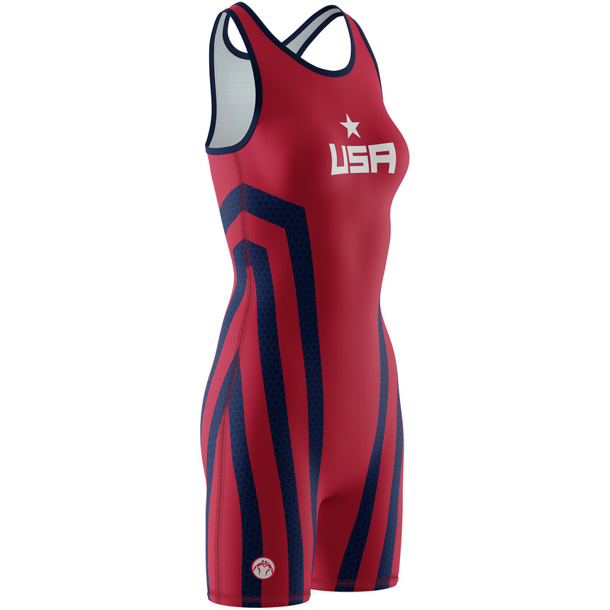 WrestlingMart Women's USA Breakdown Singlet