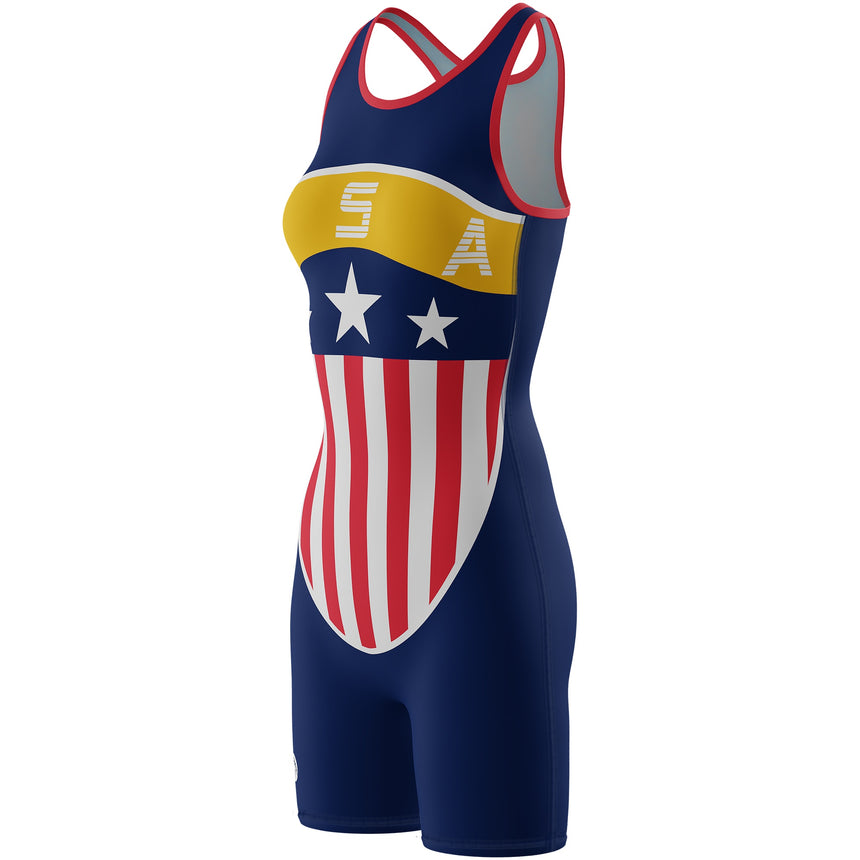 WrestlingMart Women's USA Shield Singlet