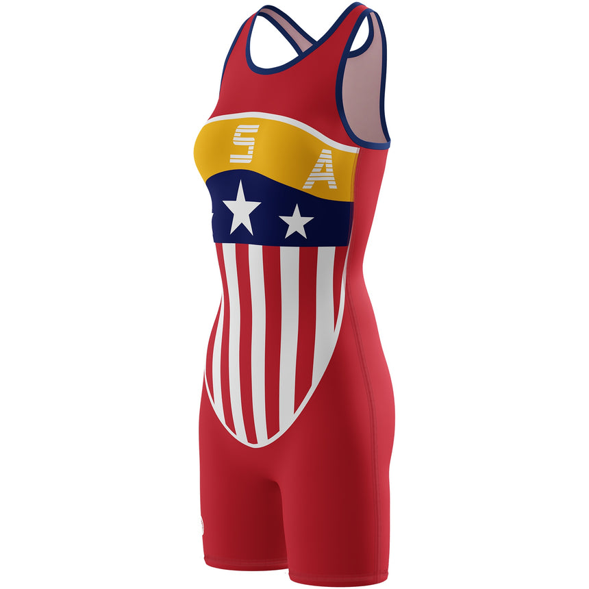 WrestlingMart Women's USA Shield Singlet