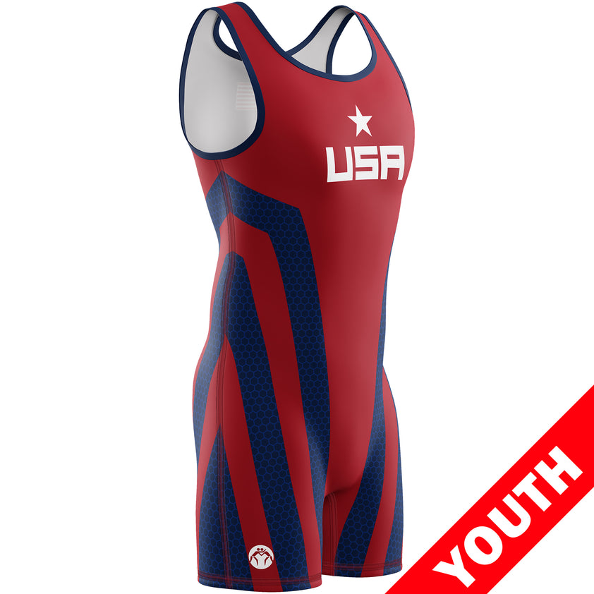 WrestlingMart Youth USA BREAKDOWN Singlet