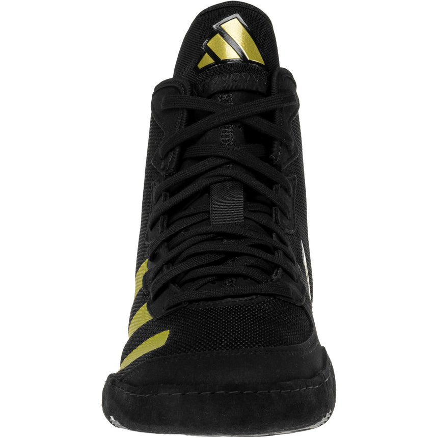 Adidas Adizero 7 Wrestling Shoes in Black and Gold front view