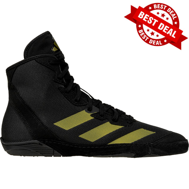 Adidas Adizero 7 Wrestling Shoes in Black and Gold side view