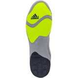 Adidas Adizero 7 Wrestling Shoes in Grey, Black, and Yellow sole view