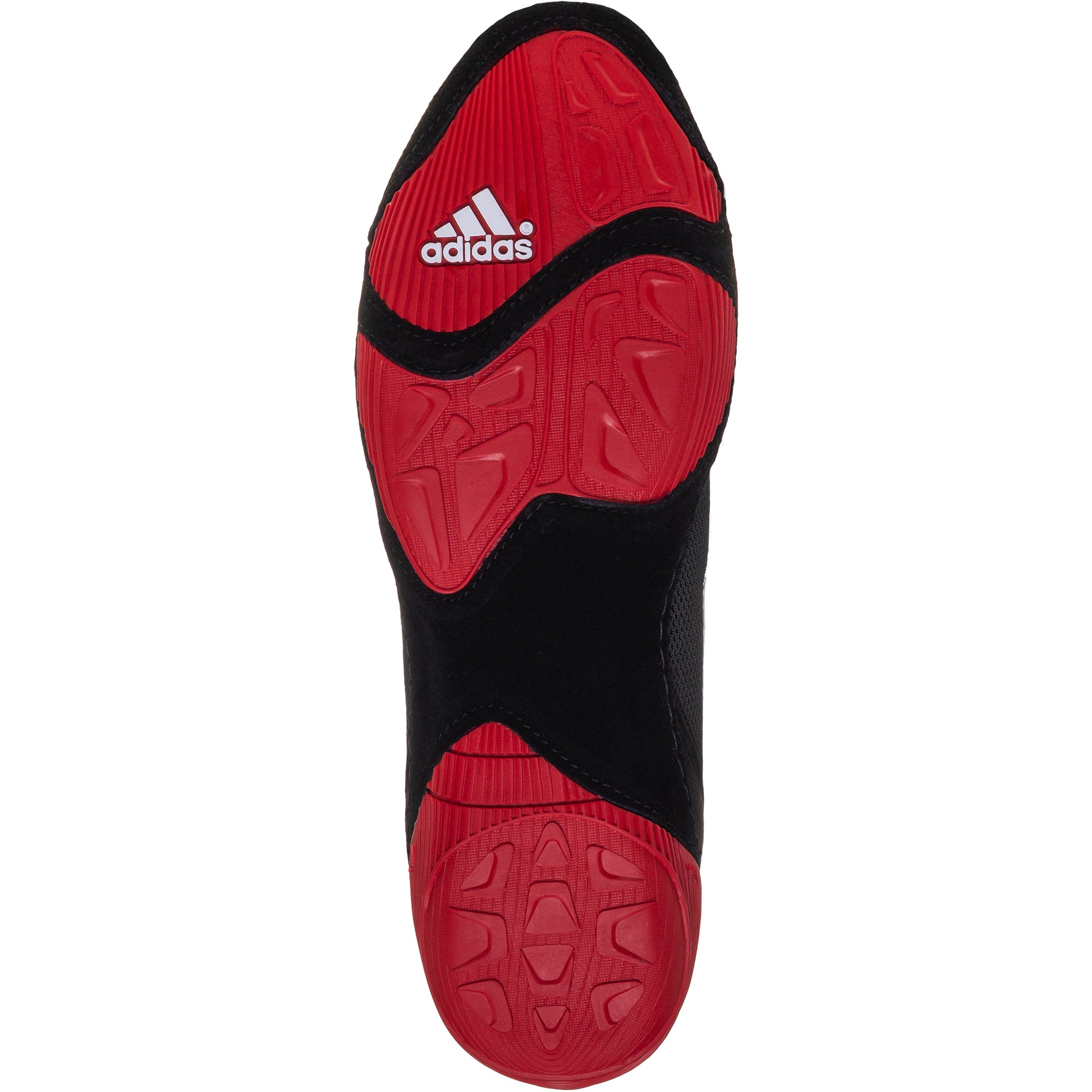Adidas Adizero 7 Wrestling Shoes in Red, Black, and White sole view
