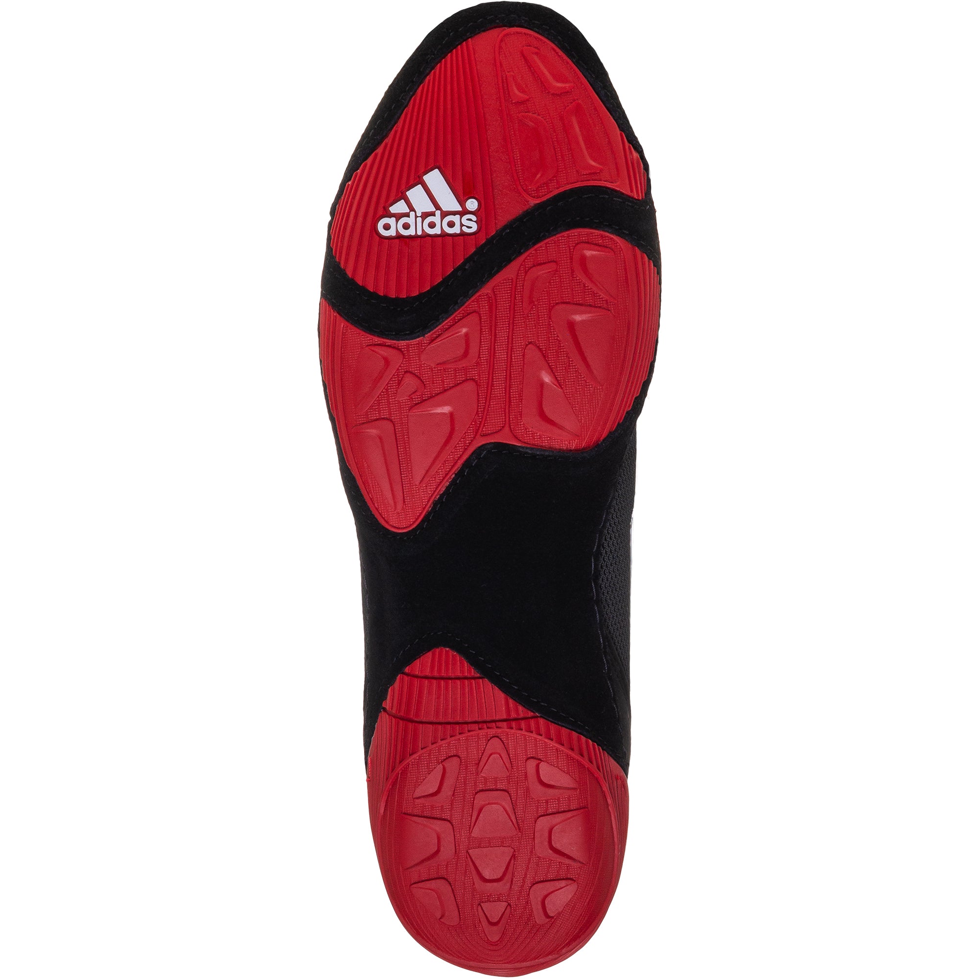 Adidas Adizero 7 Wrestling Shoes in Red, Black, and White sole view