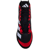 Adidas Adizero 7 Wrestling Shoes in Red, Black, and White top view
