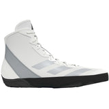 Adidas Adizero 2025 Edition Wrestling Shoes in White, Silver and Black side view