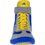 Adidas Combat Speed 4 Wrestling Shoes in Blue and Grey front view