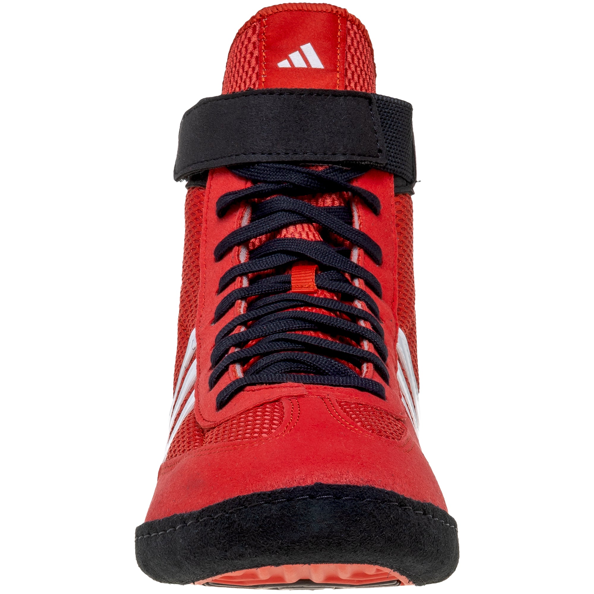Adidas Combat Speed 4 Wrestling Shoes in Red, White and Black front view
