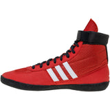 Adidas Combat Speed 4 Wrestling Shoes in Red, White and Black side view 2