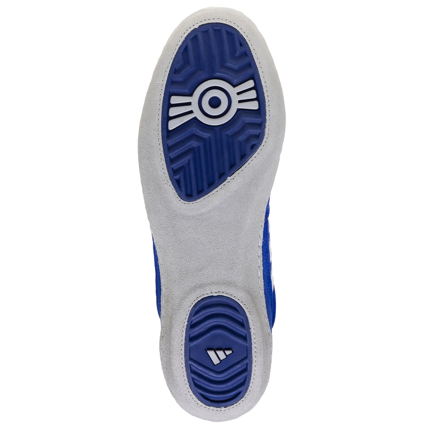 Adidas Combat Speed 4 Wrestling Shoes in Royal, White and Grey sole view