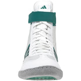 Adidas Combat Speed 4 Wrestling Shoes in White, Teal and Grey front view