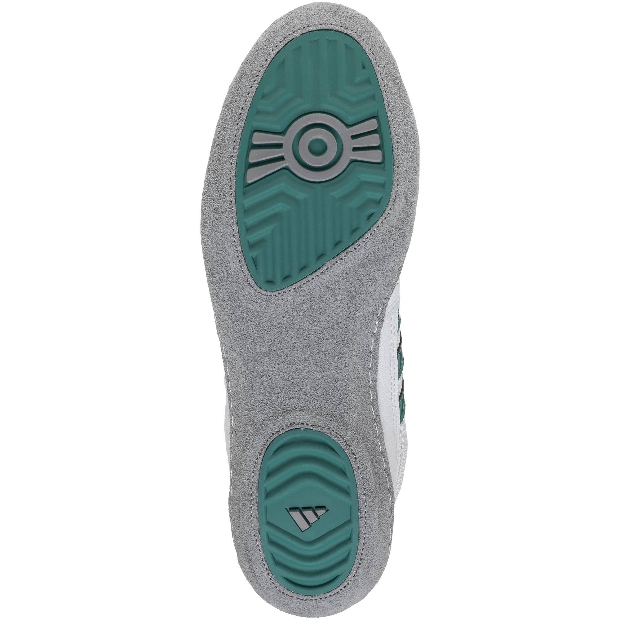 Adidas Combat Speed 4 Wrestling Shoes in White, Teal and Grey sole view