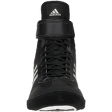 Adidas Combat Speed 5 Wrestling Shoes in Black, White and Silver front view