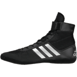 Adidas Combat Speed 5 Wrestling Shoes in Black, White and Silver side view 2