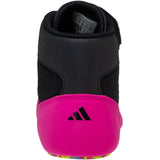 Adidas HVC 2 Kids Wrestling Shoes in Black, Cyan, and Pink back view