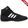 Adidas HVC 2 Kids Wrestling Shoes in Black, White, and Gum side view
