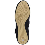 Adidas HVC 2 Kids Wrestling Shoes in Black, White, and Gum sole view