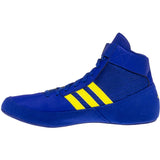 Adidas HVC 2 Kids Wrestling Shoes in Royal and Yellow side view 2