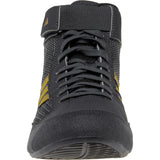 Adidas HVC 2 Wrestling Shoes in Black and Gold front view
