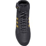 Adidas HVC 2 Wrestling Shoes in Black and Gold top view