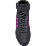 Adidas HVC 2 Wrestling Shoes in Black and Hot Pink top view