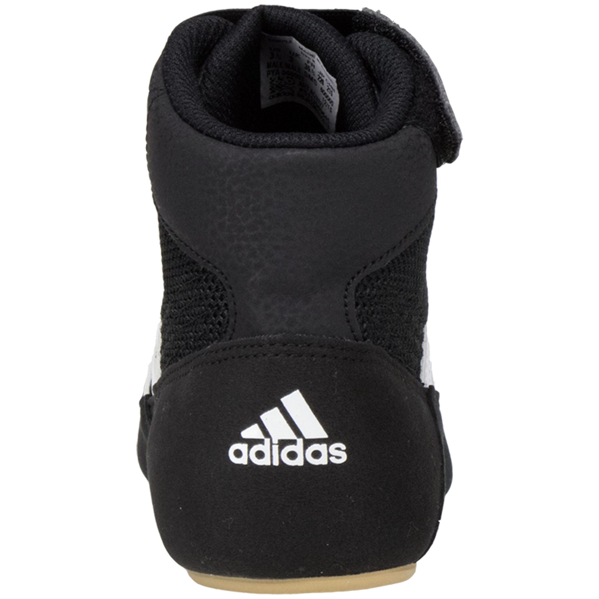 Adidas HVC 2 Wrestling Shoes in Black, White, and Gum back view