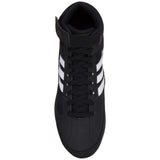 Adidas HVC 2 Wrestling Shoes in Black, White, and Gum top view