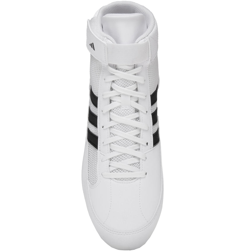Adidas HVC 2 Wrestling Shoes in White and Black top view