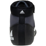 Adidas Mat Hog 2 Wrestling Shoes in Black, Grey and White back view