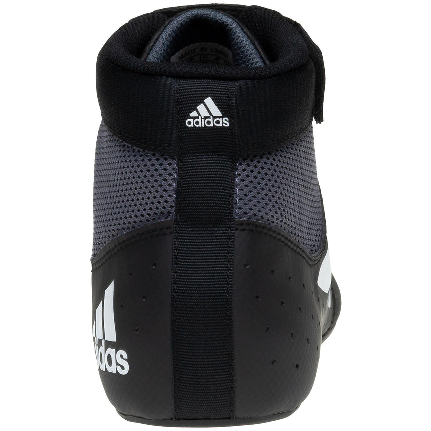 Adidas Mat Hog 2 Wrestling Shoes in Black, Grey and White back view