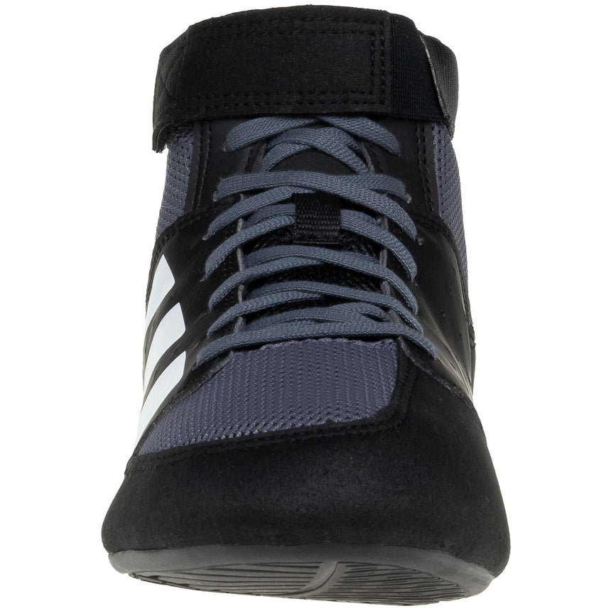 Adidas Mat Hog 2 Wrestling Shoes in Black, Grey and White front view